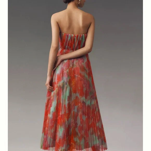 NWT - Hutch Corene Strapless Floral Tulle A-Line Midi Dress - size 8 - Picture 2 of 5